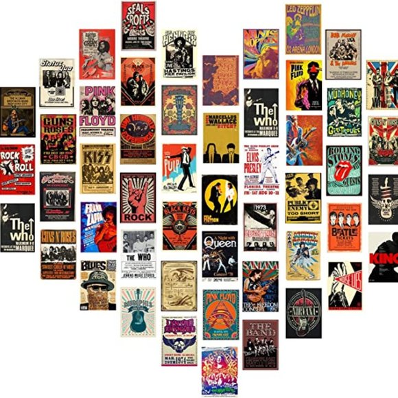 Vintage Aesthetic Wall Collage Kit,70PCS Rock Music Album Covers Room Retro Wall - Picture 2 of 10